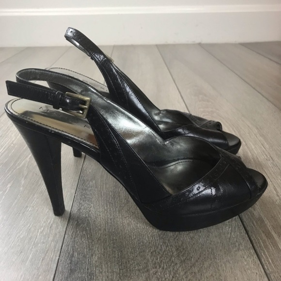 Marc Fisher Peep Toe Black Heels - Picture 2 of 6
